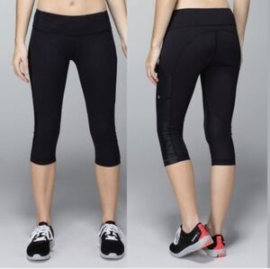 Lululemon Cut The Crop Side Pocket Shimmer Leggings (6) EUC